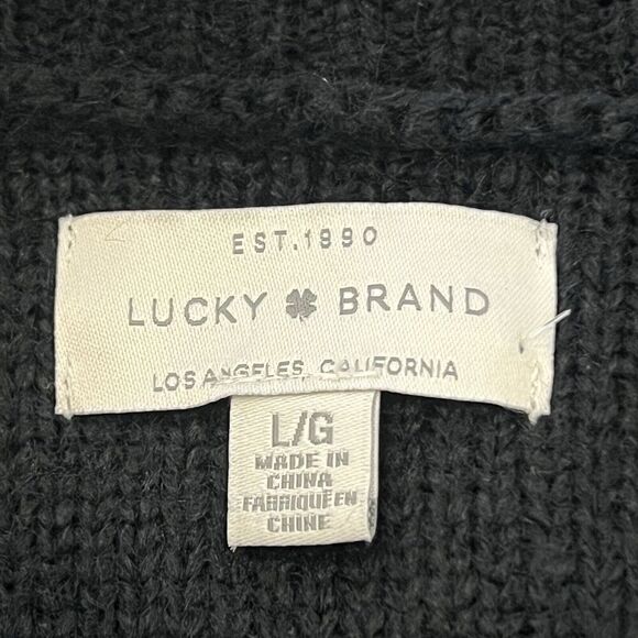 Lucky Brand Womens Size L Star Stud Black Crewneck Pullover Sweater - Picture 5 of 5
